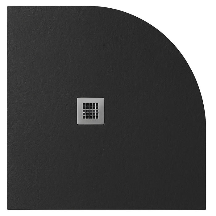 Flair Gemstone Slate Quadrant Shower Tray with Stainless Steel Square Waste