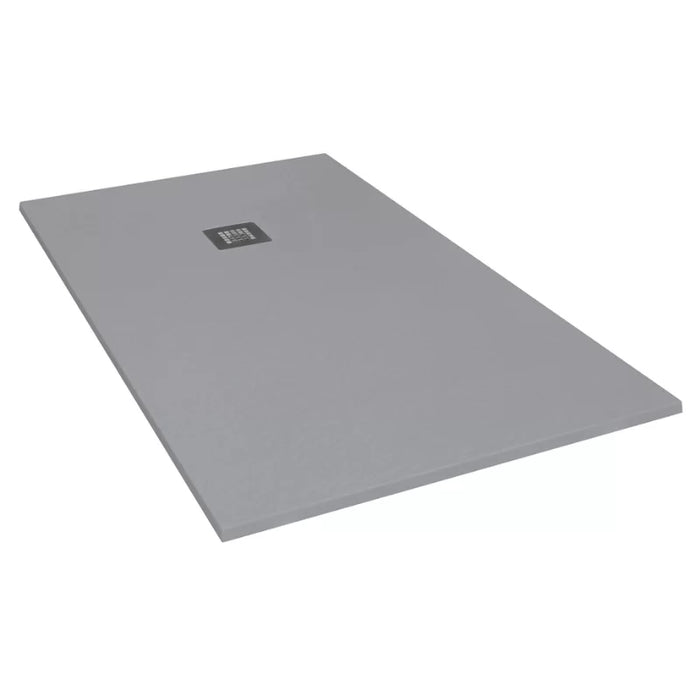 Flair Gemstone Slate Rectangular Shower Tray with Stainless Steel Square Waste