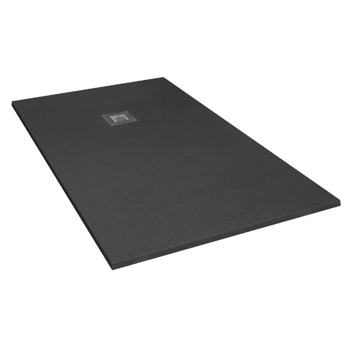 Flair Gemstone Slate Rectangular Shower Tray with Stainless Steel Square Waste