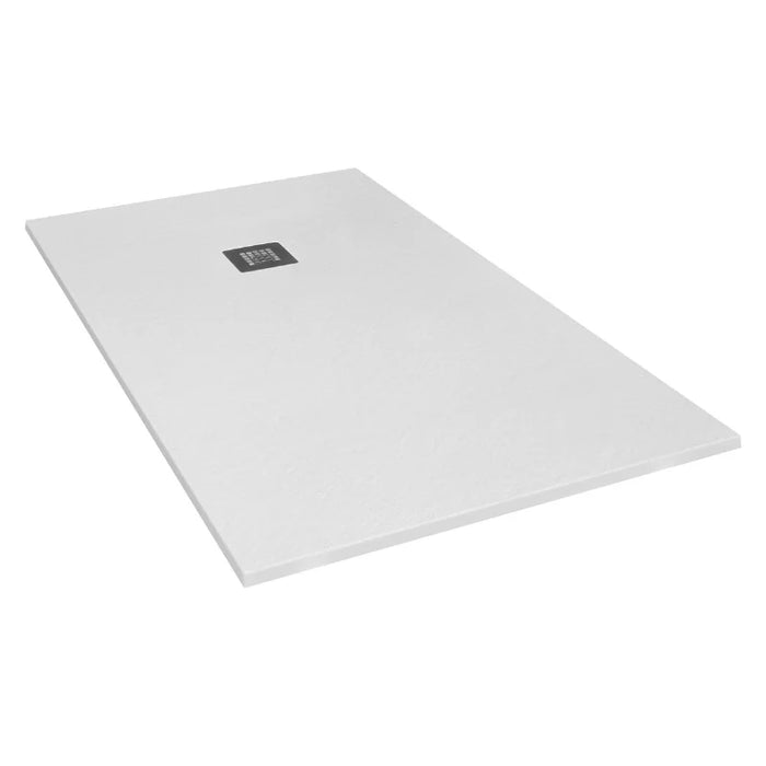 Flair Gemstone Slate Rectangular Shower Tray with Stainless Steel Square Waste