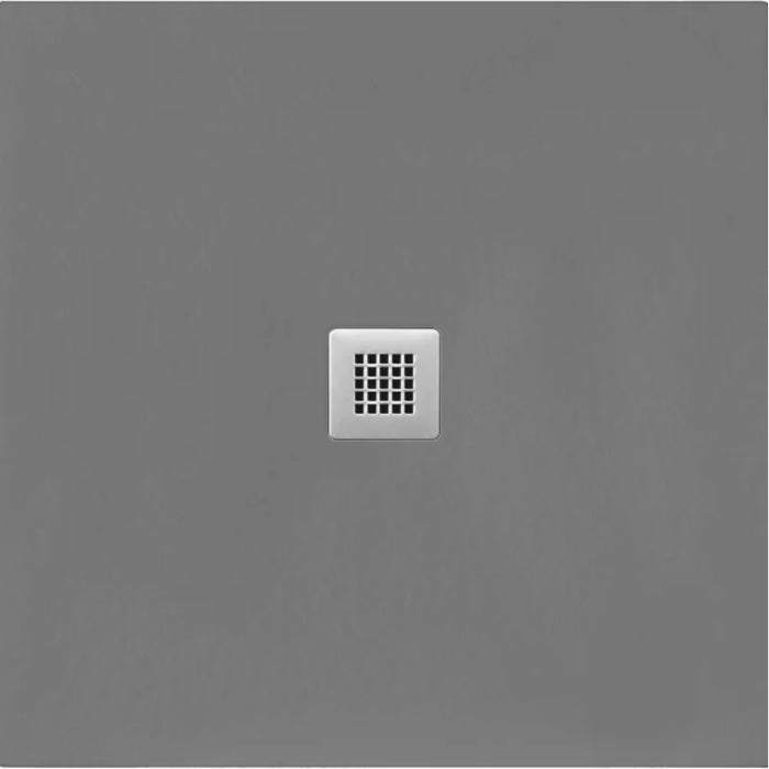 Flair Gemstone Slate Square Shower Tray with Stainless Steel Square Waste