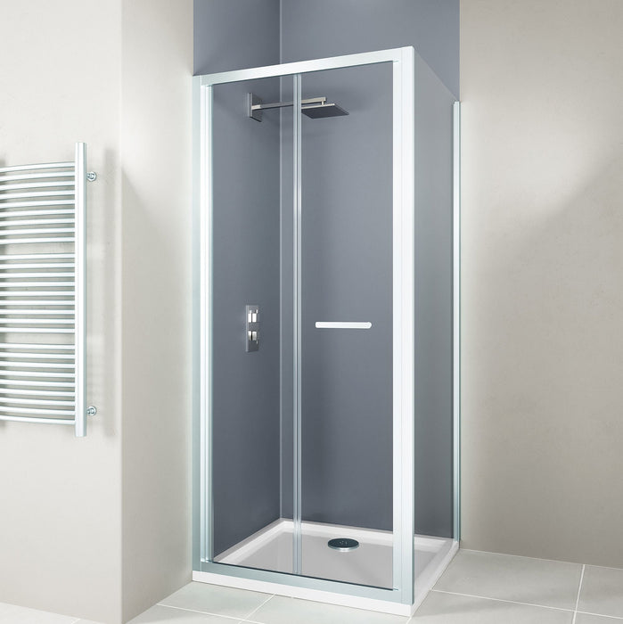 Flair Hydro Express 6mm Bifold Shower Door with Semi Framed Side Panel - Chrome