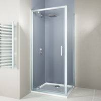 Flair Hydro Express 6mm Pivot Shower Door with Semi Framed Side Panel - Chrome