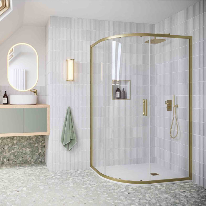Flair Ili 6mm One Door Sliding Offset Quadrant Shower Door