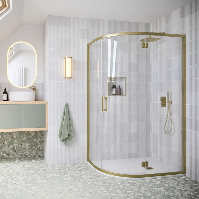 Flair Ili 6mm Hinged Offset Quadrant Shower Door