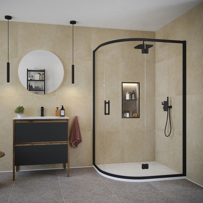 Flair Ili 6mm Hinged Offset Quadrant Shower Door