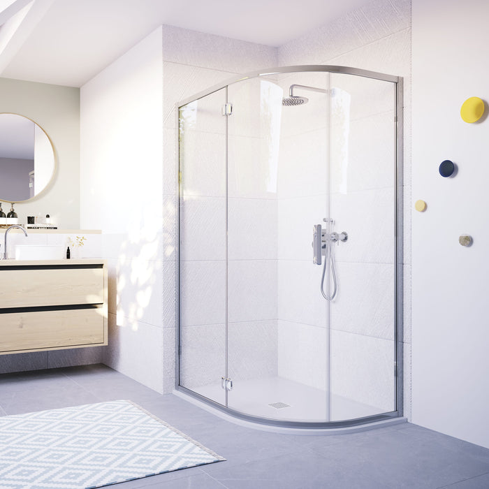 Flair Ili 6mm Hinged Offset Quadrant Shower Door