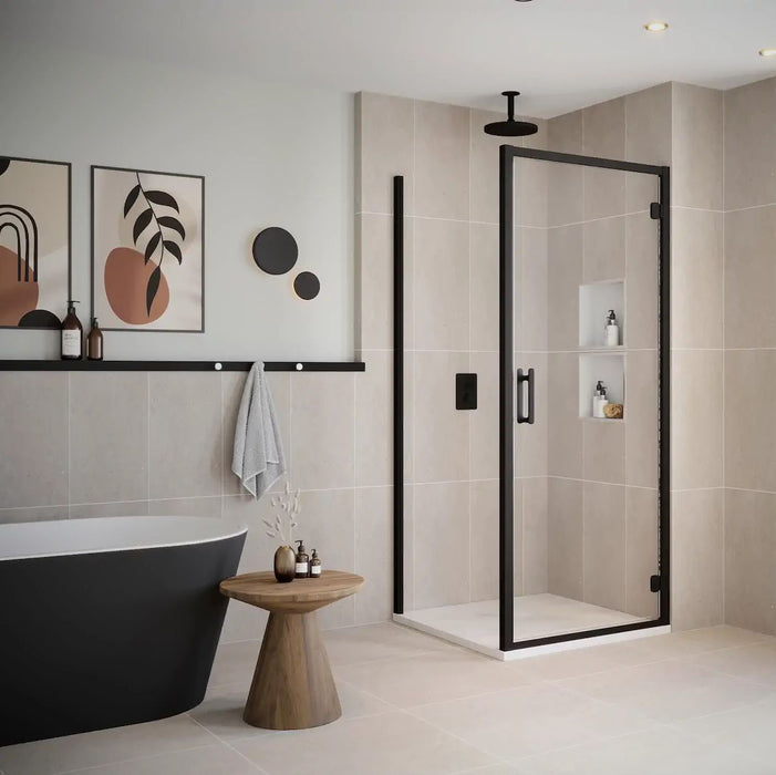 Flair Ili 6mm Hinged Shower Door with Semi Framed Side Panel