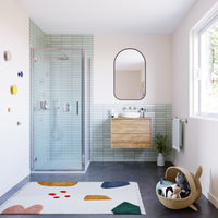 Flair Ili 6mm Hinged Shower Door with Semi Framed Side Panel