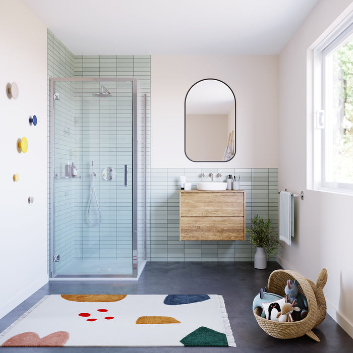 Flair Ili 6mm Hinged Shower Door with Semi Framed Side Panel