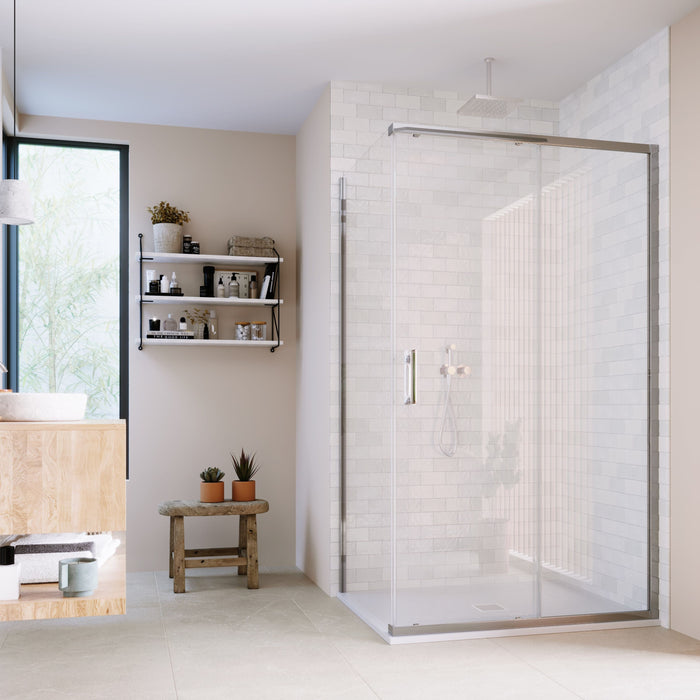 Flair Ili 6mm Sliding Shower Door with Frameless Side Panel