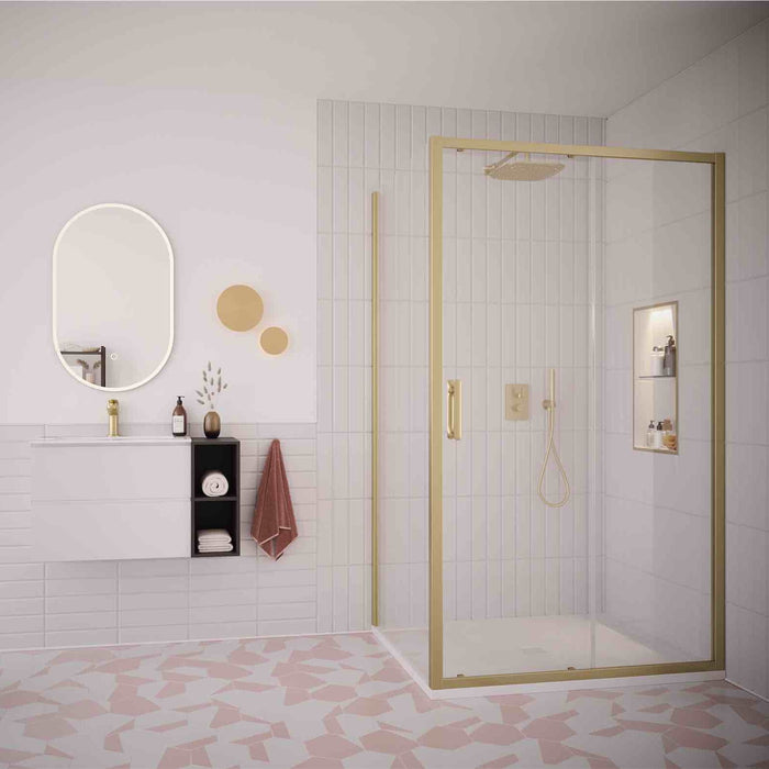 Flair Ili 6mm Sliding Shower Door with Semi Framed Side Panel