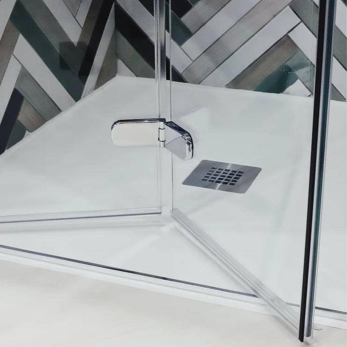 Flair Oro 8mm Bifold Shower Door with Ultra Frameless Corner Side Panel - Black