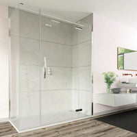 Flair Oro 8mm Hinged & Inline Shower Door with Ultra Frameless Corner Side Panel - Silver