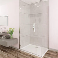 Flair Oro 8mm Hinged Shower Door with Ultra Frameless Corner Side Panel - Silver