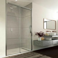 Flair Oro 8mm Sliding Shower Door with Side Panel - Silver