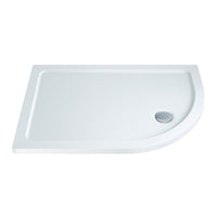 Flair Slimline Offset Quadrant Shower Tray with Waste - White