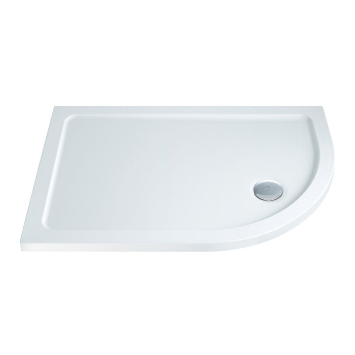 Flair Slimline Offset Quadrant Shower Tray with Waste - White