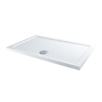 Flair Slimline Rectangular Shower Tray with Waste - White