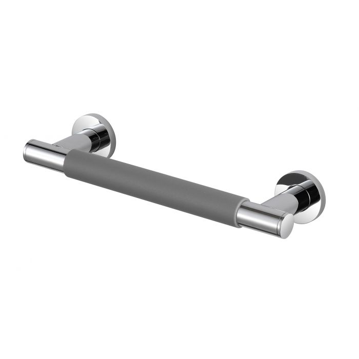 Flair Soul Straight Grab Bar with Rubber Grip - Chrome
