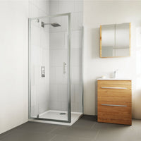 Flair Verve Pro 6mm Pivot Shower Door with Semi Framed Side Panel