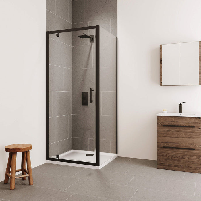 Flair Verve Pro 6mm Pivot Shower Door with Semi Framed Side Panel