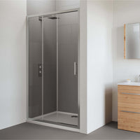 Flair Verve Pro 6mm Recessed Triple Panel Sliding Shower Door - Chrome