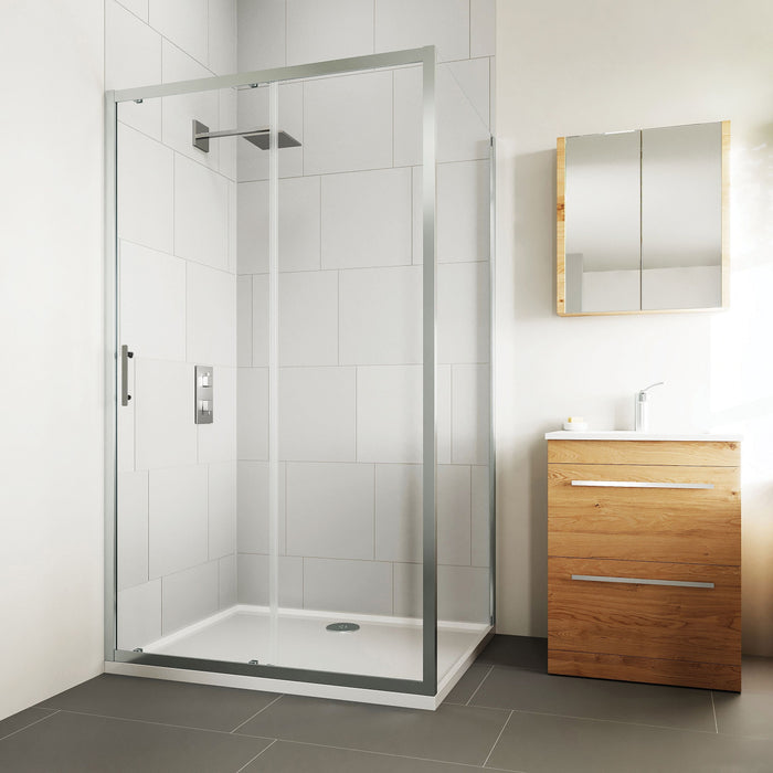 Flair Verve Pro 6mm Sliding Shower Door with Semi Framed Side Panel