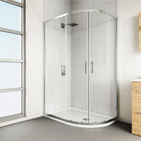 Flair Verve Pro 6mm Two Door Offset Quadrant Shower Door - Chrome