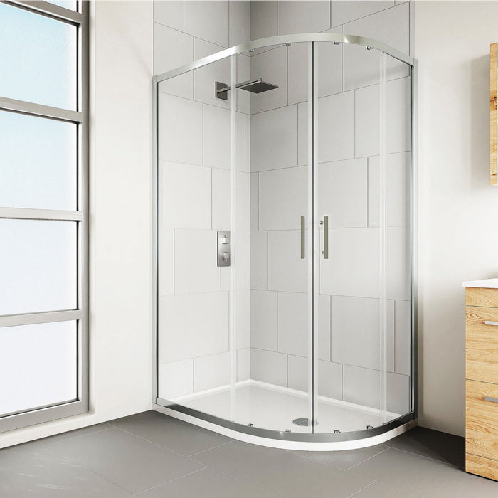Flair Verve Pro 6mm Two Door Offset Quadrant Shower Door - Chrome