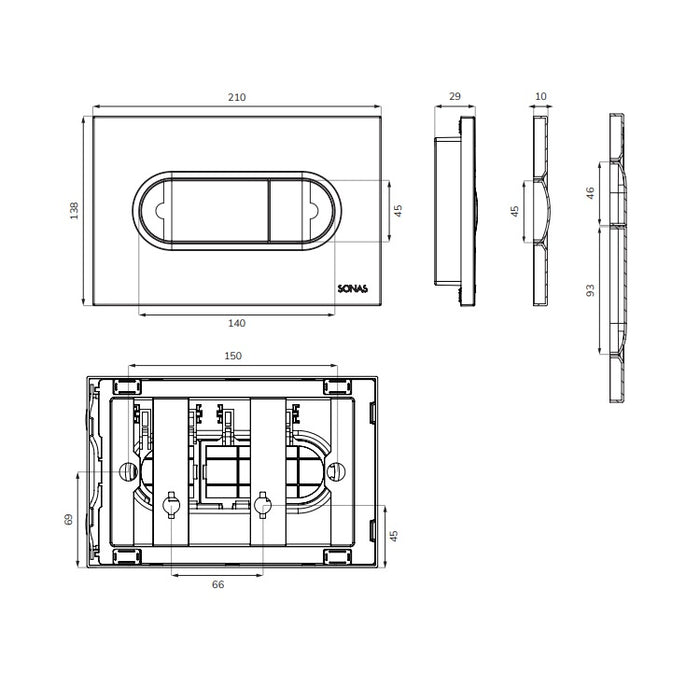 Sonas Urban Dual Flush Plate