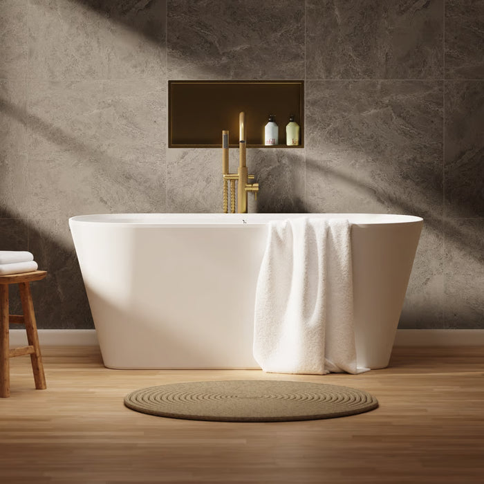 Crosswater Carne Freestanding Bath With Overflow And Waste - Gloss White