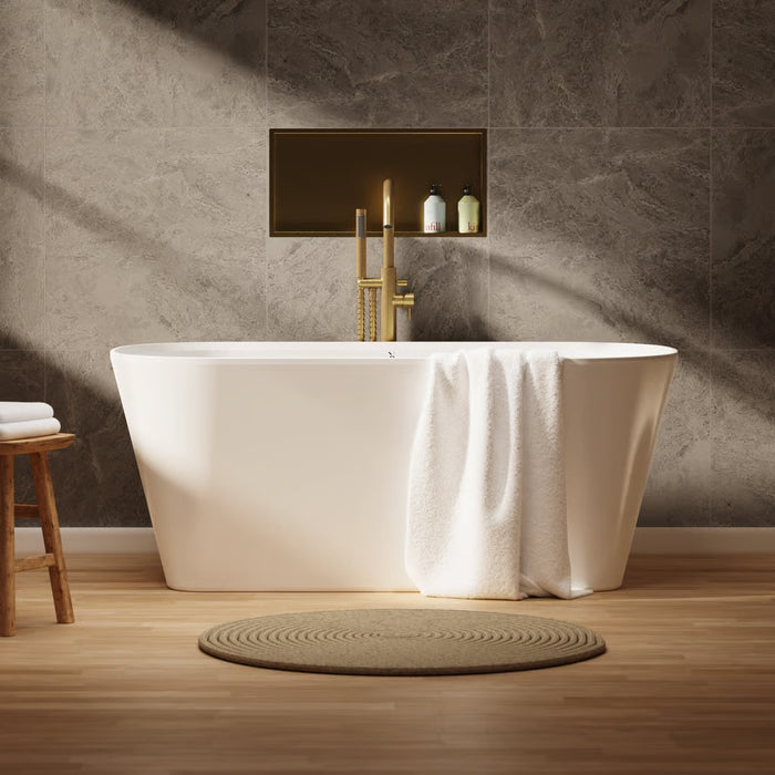 Crosswater Carne Freestanding Bath With Overflow And Waste - Gloss White