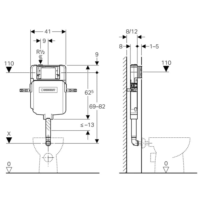 Geberit Sigma Concealed Cistern - 120cm Cisterns