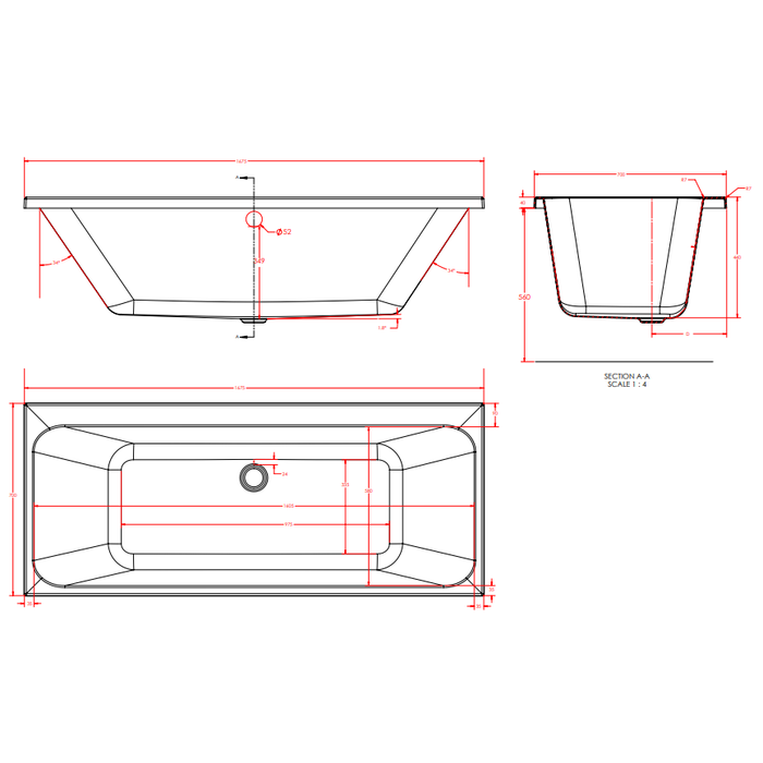 Eastbrook Malin Beauforte Double Ended Bath