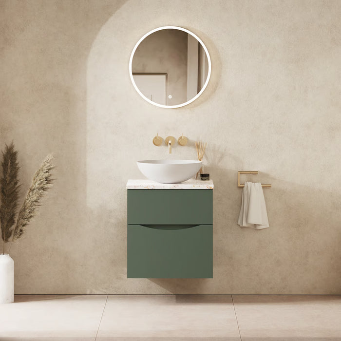 Crosswater Glide II Wall Hung Vanity Unit with Gold Vein Estatuario Worktop