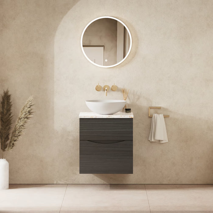 Crosswater Glide II Wall Hung Vanity Unit with Gold Vein Estatuario Worktop
