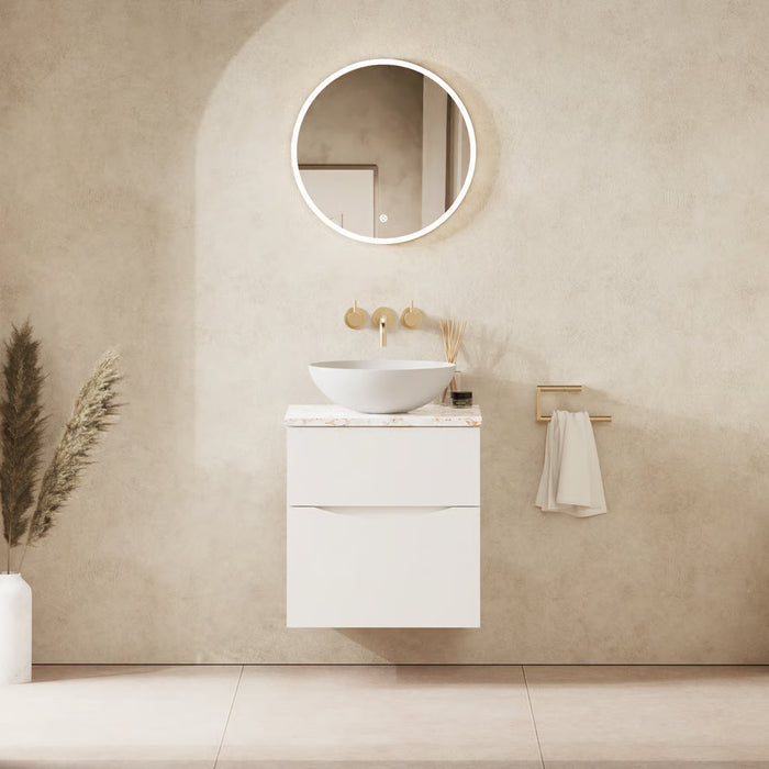 Crosswater Glide II Wall Hung Vanity Unit with Gold Vein Estatuario Worktop
