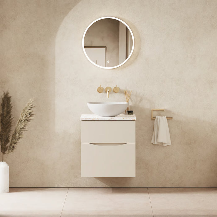 Crosswater Glide II Wall Hung Vanity Unit with Gold Vein Estatuario Worktop