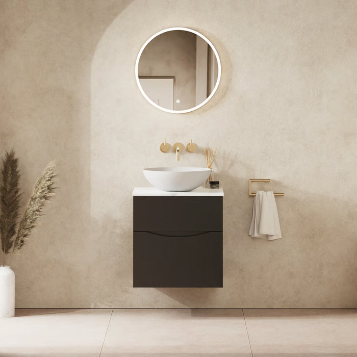 Crosswater Glide II 2 Drawer Wall Hung Vanity Unit with Carrara Marble Worktop