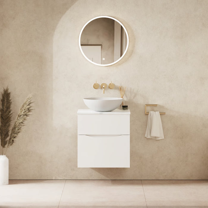 Crosswater Glide II 2 Drawer Wall Hung Vanity Unit with Carrara Marble Worktop