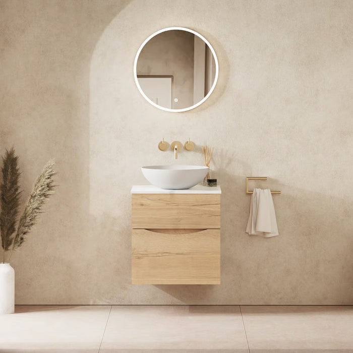 Crosswater Glide II 2 Drawer Wall Hung Vanity Unit with Carrara Marble Worktop