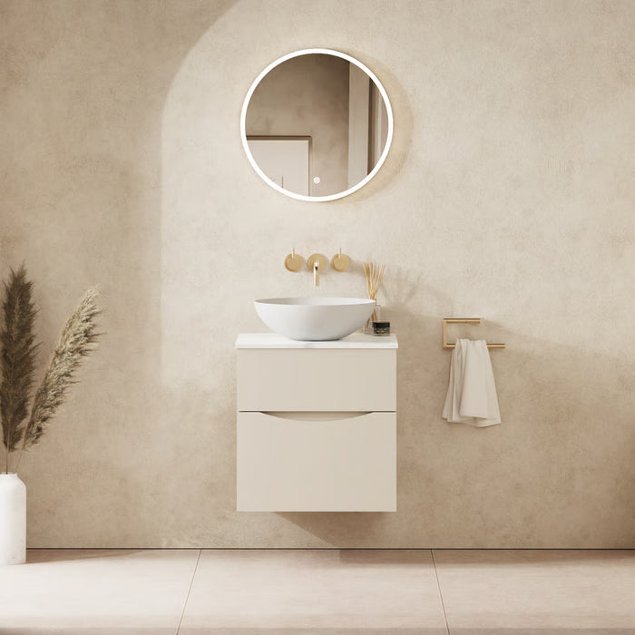 Crosswater Glide II 2 Drawer Wall Hung Vanity Unit with Carrara Marble Worktop