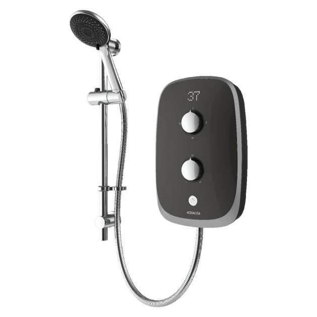 Aqualisa eVOLVE Electric Shower with Satin Silver Riser Kit