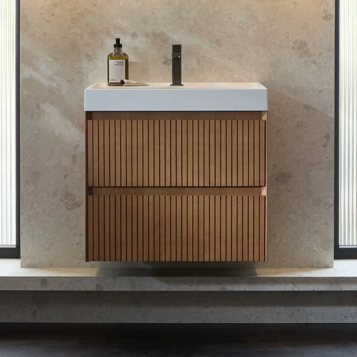 Vado Groove 2 Drawer Wall Hung Vanity Unit with Basin