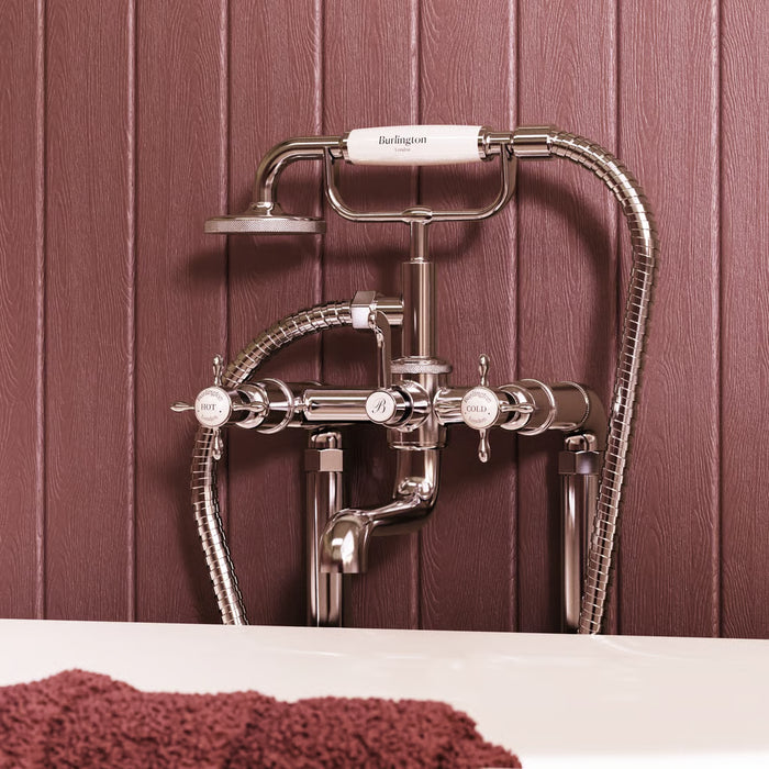 Burlington Guild Floorstanding Bath Shower Mixer Tap With Union And Stand Pipe