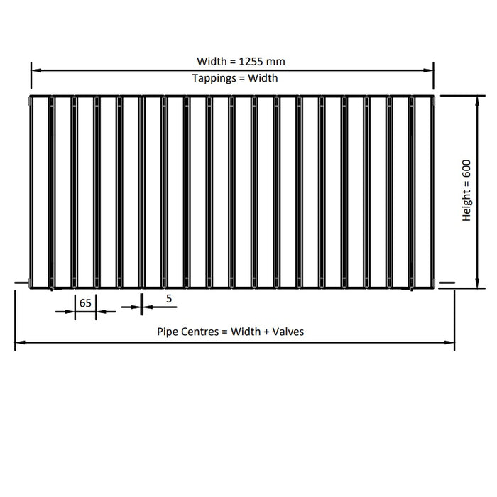Eastbrook Hadleigh Aluminium Horizontal Designer Radiator - Matt Anthracite