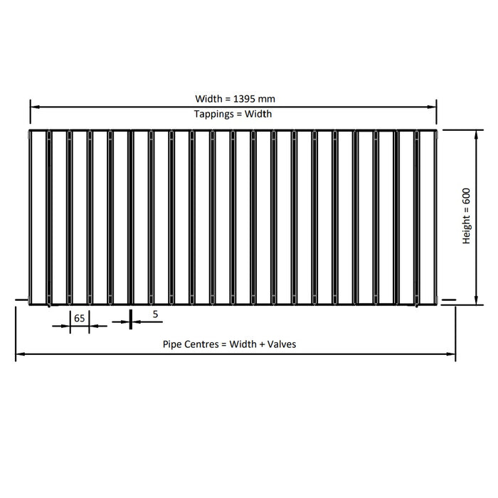 Eastbrook Hadleigh Aluminium Horizontal Designer Radiator - Matt Anthracite