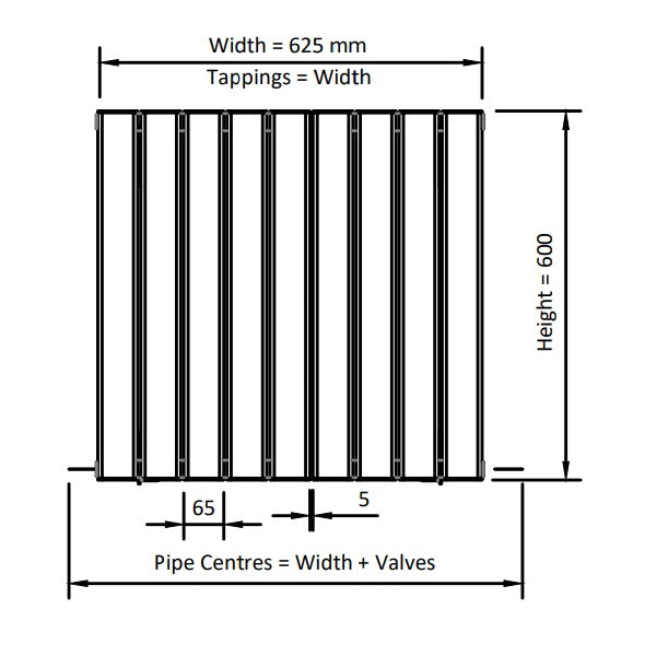 Eastbrook Hadleigh Aluminium Horizontal Designer Radiator - Matt Anthracite