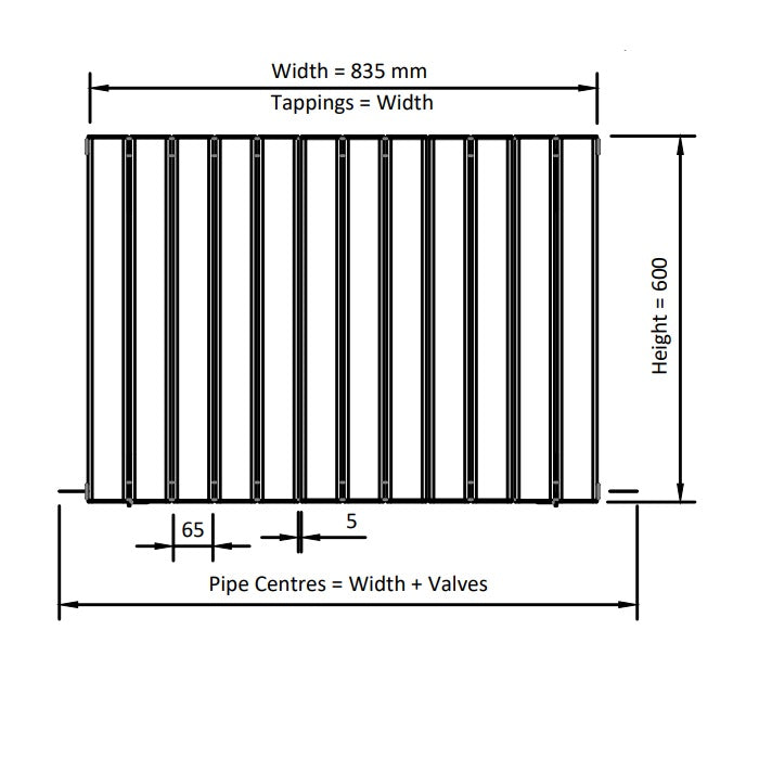 Eastbrook Hadleigh Aluminium Horizontal Designer Radiator - Matt Anthracite